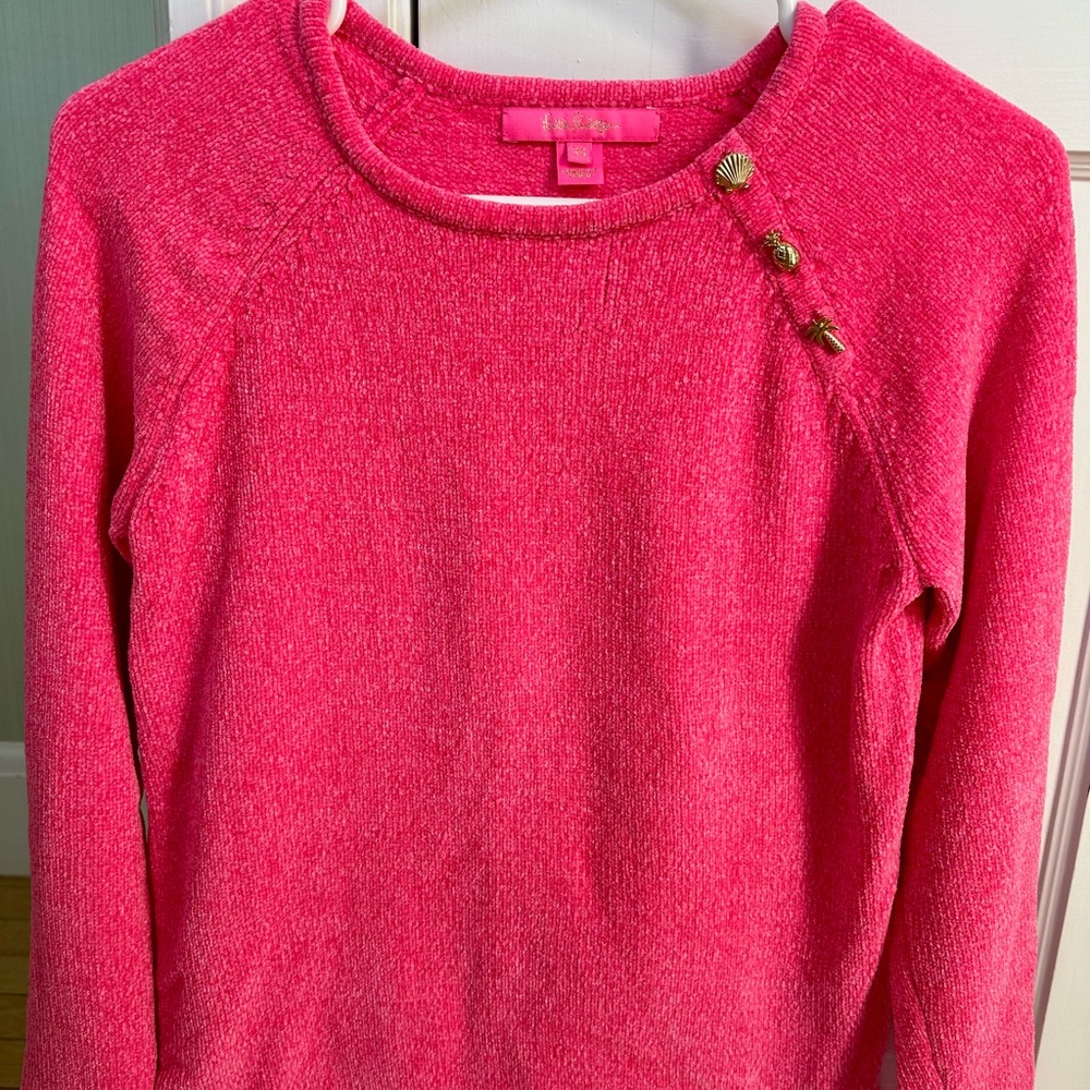 Lilly Pulitzer Pippin Sweater XS Velvet in Cockatoo Pink